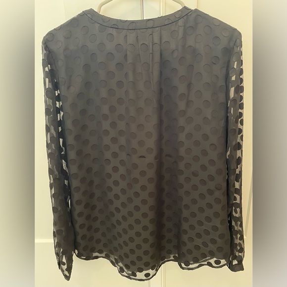 New NWT Talbots black polka dot long sleeve blouse split neck retails $90 - Picture 3 of 8